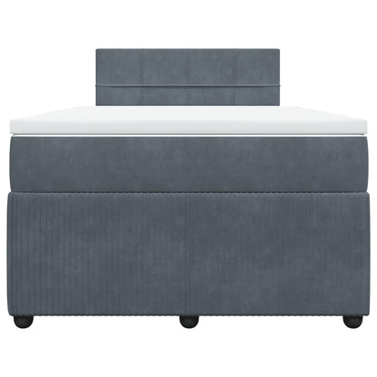 Cama boxspring com colchão 120x190 cm veludo cinzento-escuro