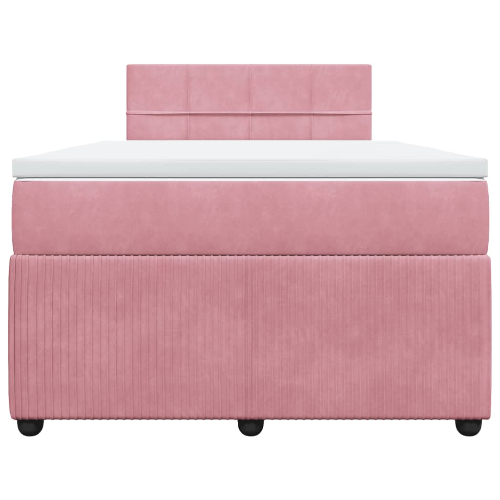 Cama boxspring com colchão 120x190 cm veludo rosa