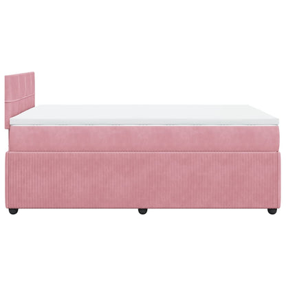 Cama boxspring com colchão 120x190 cm veludo rosa