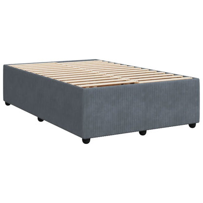 Cama boxspring com colchão 120x190 cm veludo cinzento-escuro