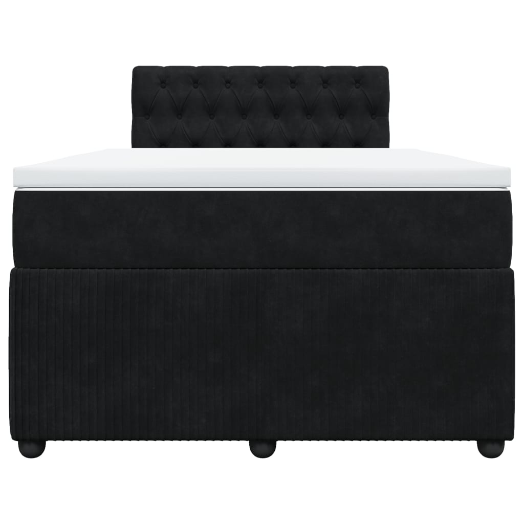 Cama boxspring com colchão 120x190 cm veludo preto