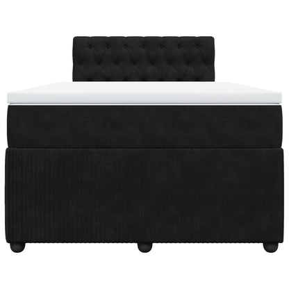 Cama boxspring com colchão 120x190 cm veludo preto