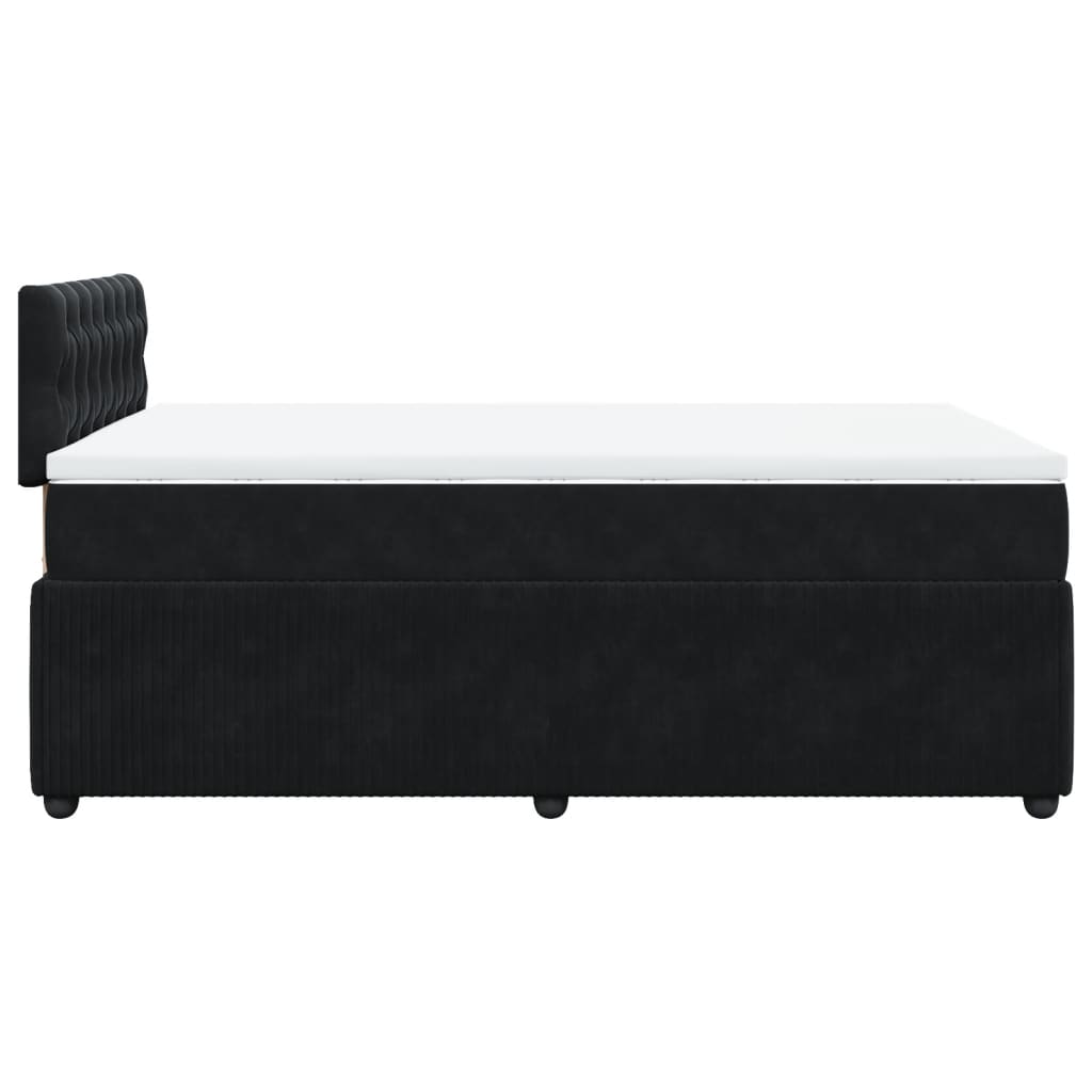 Cama boxspring com colchão 120x190 cm veludo preto