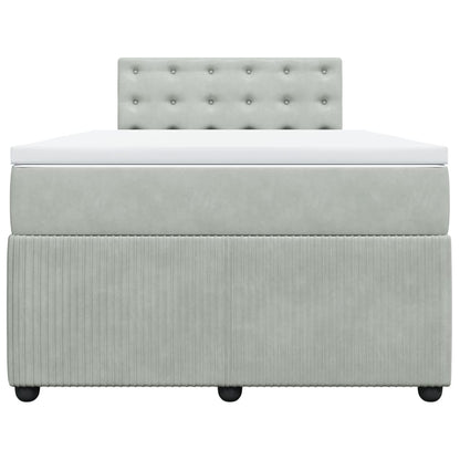 Cama boxspring com colchão 120x190 cm veludo cinzento-claro