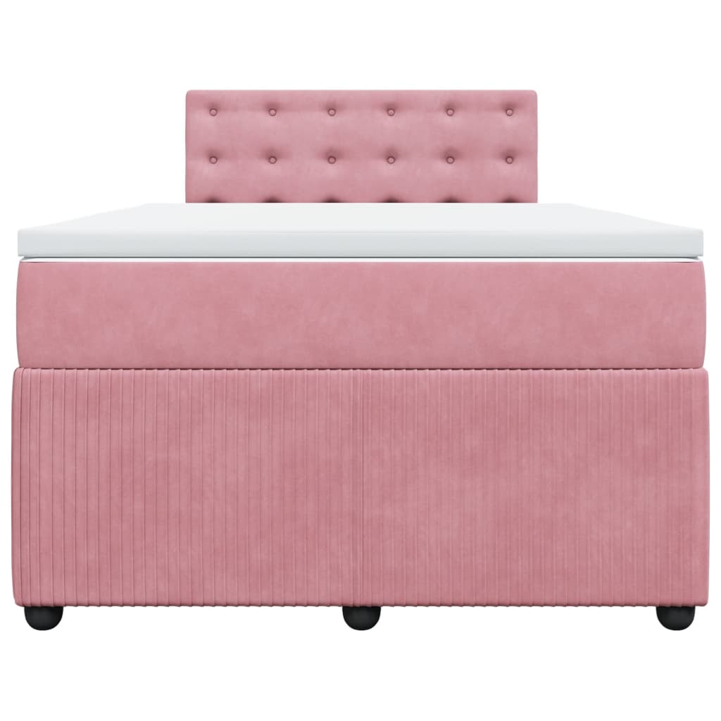 Cama boxspring com colchão 120x190 cm veludo rosa