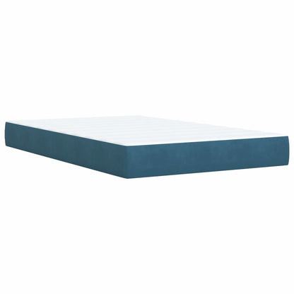 Cama boxspring com colchão 120x200 cm veludo azul