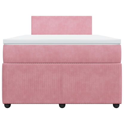 Cama boxspring com colchão 120x200 cm veludo rosa