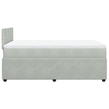 Cama boxspring c/ colchão 120x200 cm veludo cinzento-claro