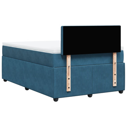 Cama boxspring com colchão 120x200 cm veludo azul