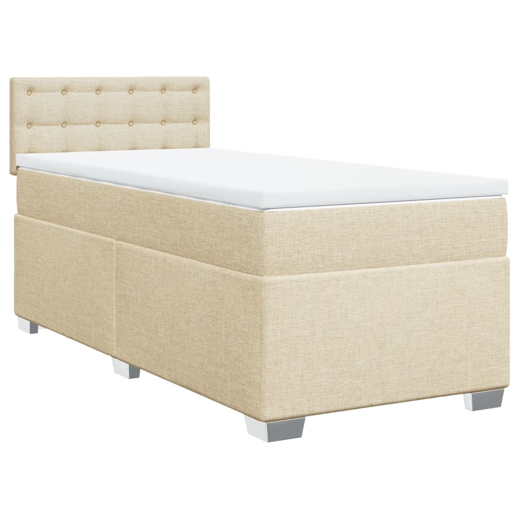 Cama com molas/colchão 90x190 cm tecido cor creme