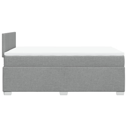 Cama boxspring com colchão 120x190 cm tecido cinzento-claro