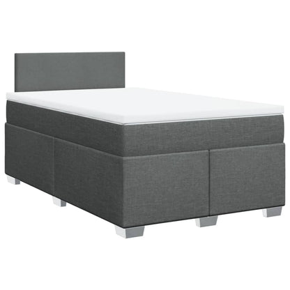 Cama boxspring com colchão 120x190 cm tecido cinzento-escuro