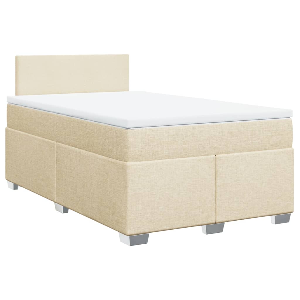 Cama boxspring com colchão 120x190 cm tecido cor creme