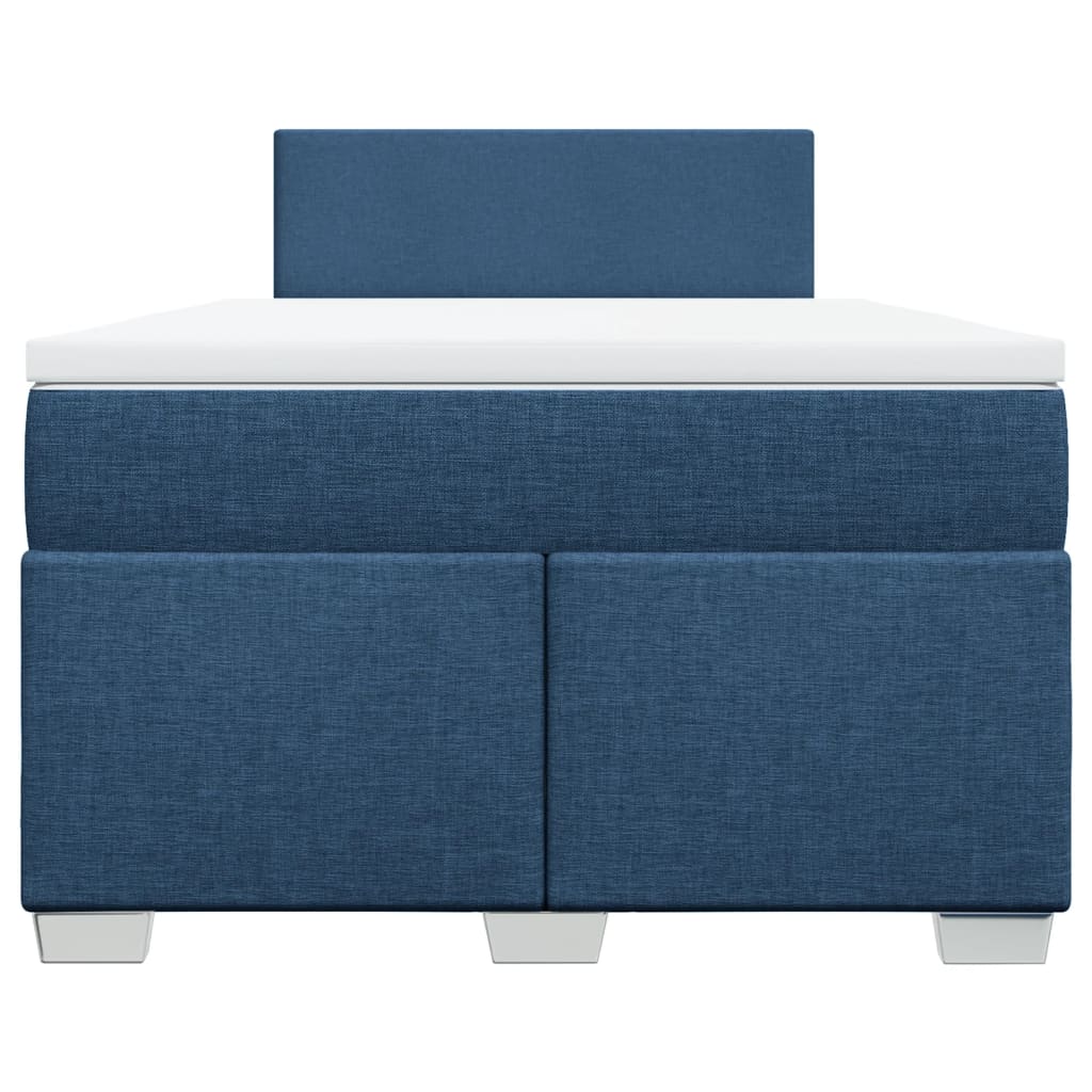 Cama boxspring com colchão 120x190 cm tecido azul