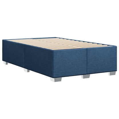 Cama boxspring com colchão 120x190 cm tecido azul