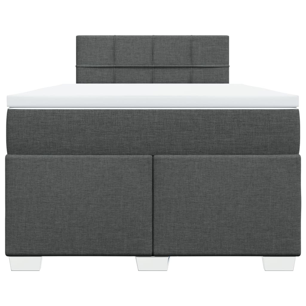 Cama boxspring com colchão 120x190 cm tecido cinzento-escuro