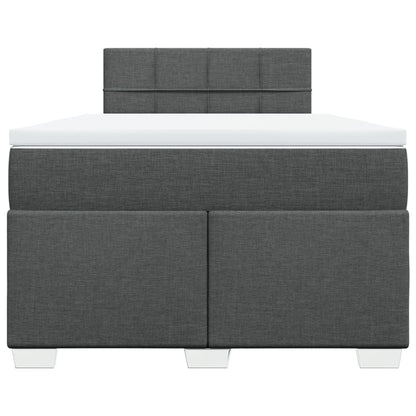 Cama boxspring com colchão 120x190 cm tecido cinzento-escuro