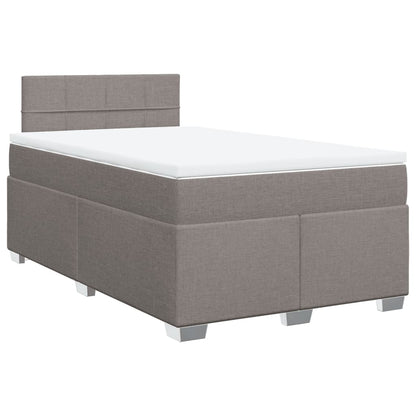 Cama boxspring c/ colchão 120x190cm tecido castanho-acinzentado