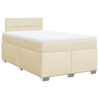 Cama boxspring com colchão 120x190 cm tecido cor creme