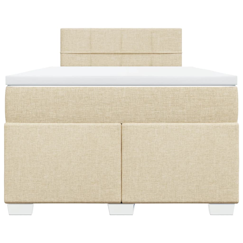 Cama boxspring com colchão 120x190 cm tecido cor creme