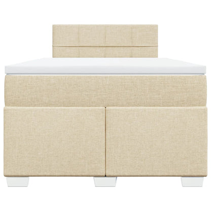 Cama boxspring com colchão 120x190 cm tecido cor creme