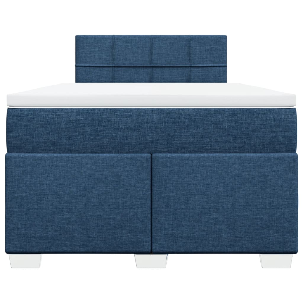 Cama boxspring com colchão 120x190 cm tecido azul