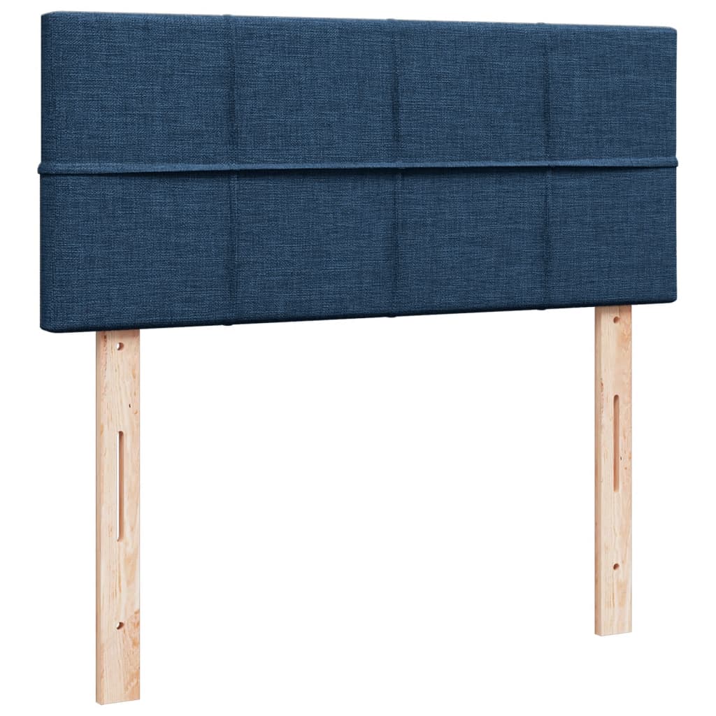 Cama boxspring com colchão 120x190 cm tecido azul