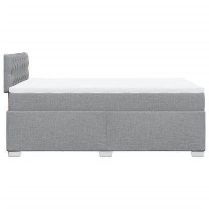 Cama boxspring com colchão 120x190 cm tecido cinzento-claro