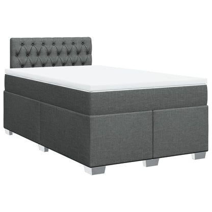 Cama boxspring com colchão 120x190 cm tecido cinzento-escuro