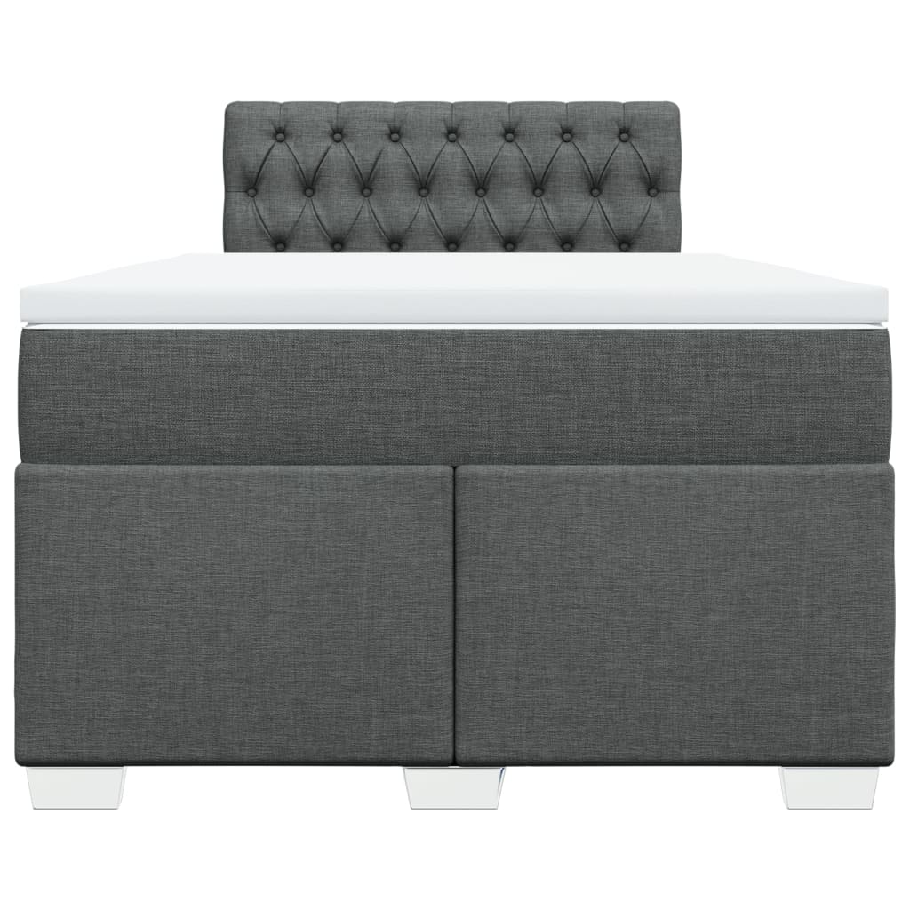 Cama boxspring com colchão 120x190 cm tecido cinzento-escuro