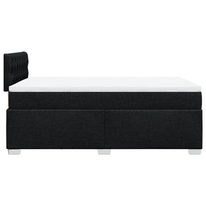 Cama boxspring com colchão 120x190 cm tecido preto