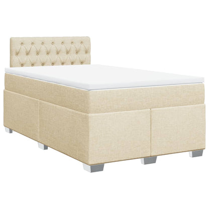 Cama boxspring com colchão 120x190 cm tecido cor creme