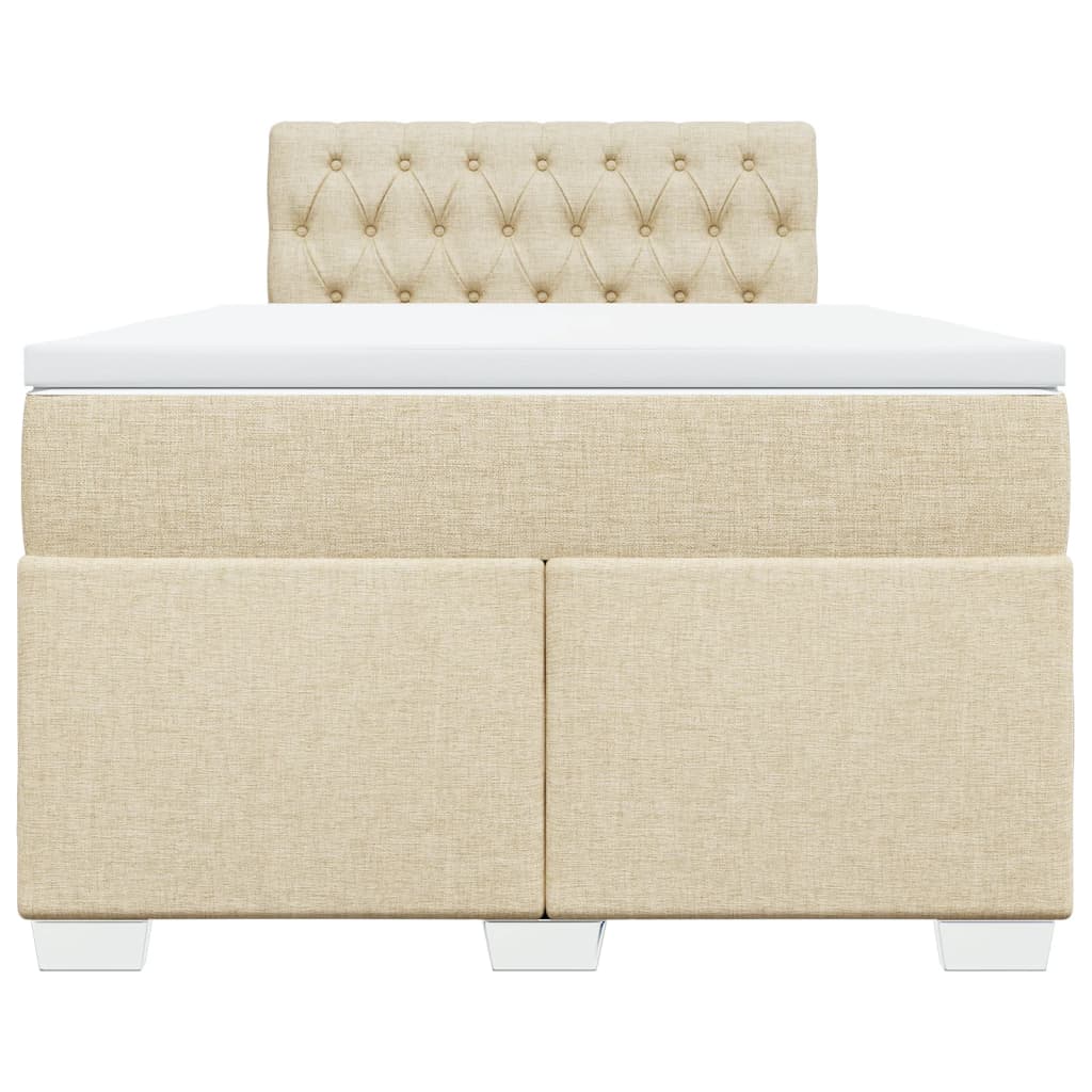 Cama boxspring com colchão 120x190 cm tecido cor creme