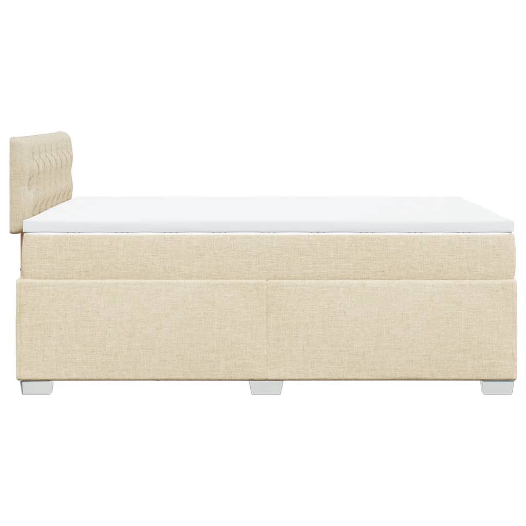 Cama boxspring com colchão 120x190 cm tecido cor creme