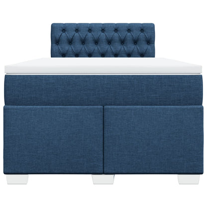 Cama boxspring com colchão 120x190 cm tecido azul