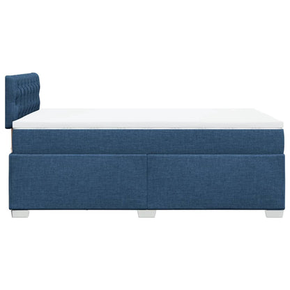 Cama boxspring com colchão 120x190 cm tecido azul