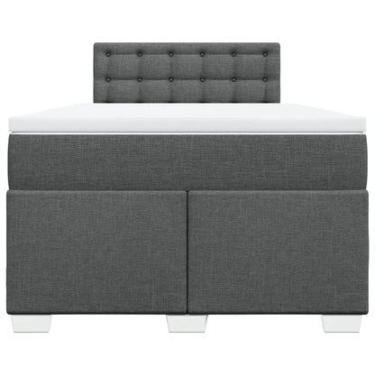 Cama boxspring com colchão 120x190 cm tecido cinzento-escuro