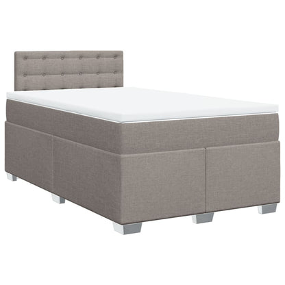 Cama boxspring c/ colchão 120x190cm tecido castanho-acinzentado