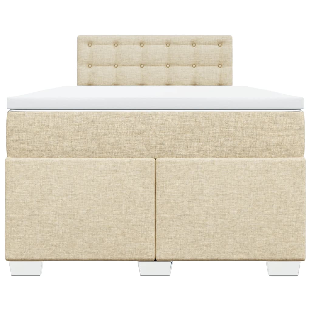 Cama boxspring com colchão 120x190 cm tecido cor creme