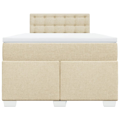 Cama boxspring com colchão 120x190 cm tecido cor creme