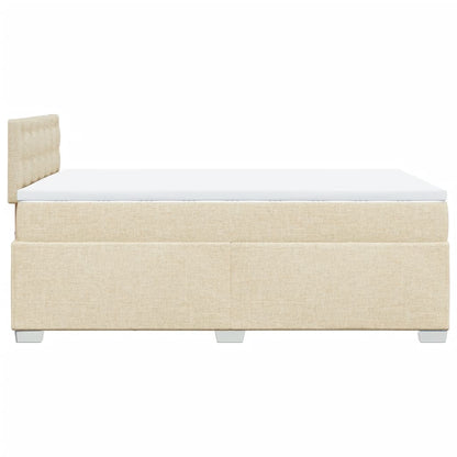 Cama boxspring com colchão 120x190 cm tecido cor creme