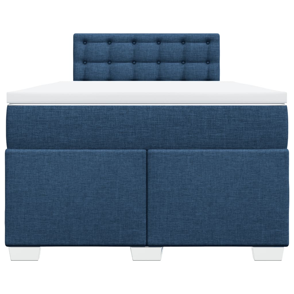 Cama boxspring com colchão 120x190 cm tecido azul