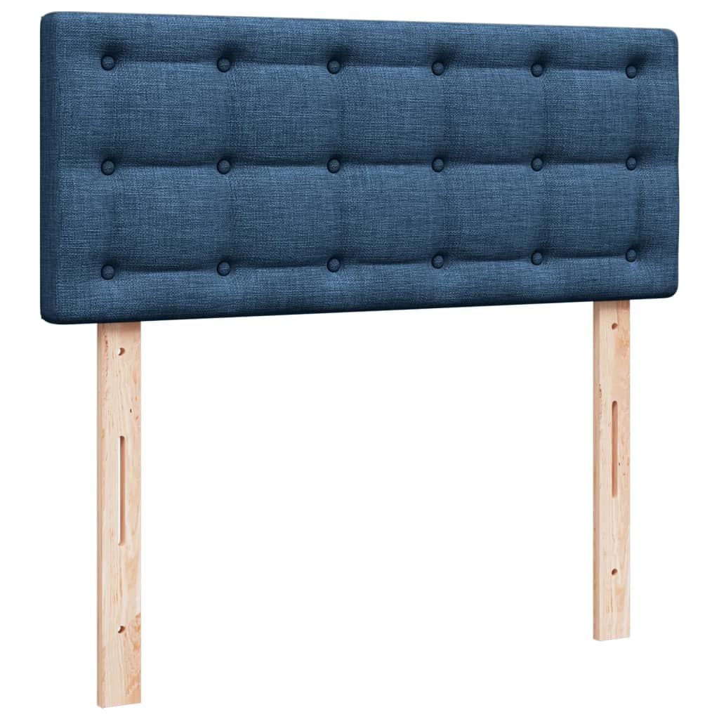 Cama boxspring com colchão 120x190 cm tecido azul