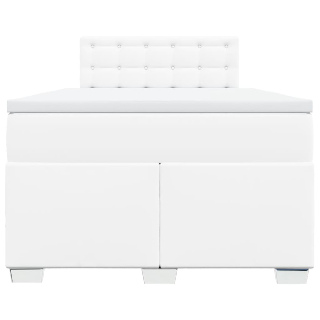 Cama boxspring com colchão 120x190 cm couro artificial branco