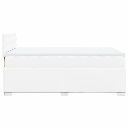 Cama boxspring com colchão 120x190 cm couro artificial branco