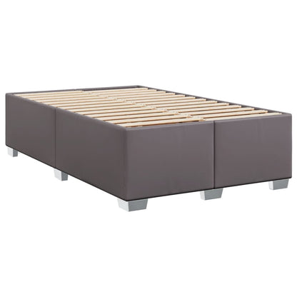 Cama boxspring com colchão 120x190 cm couro artificial cinzento