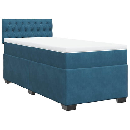 Cama boxspring com colchão 80x200 cm veludo azul