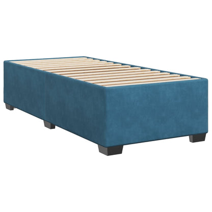 Cama boxspring com colchão 100x200 cm veludo azul