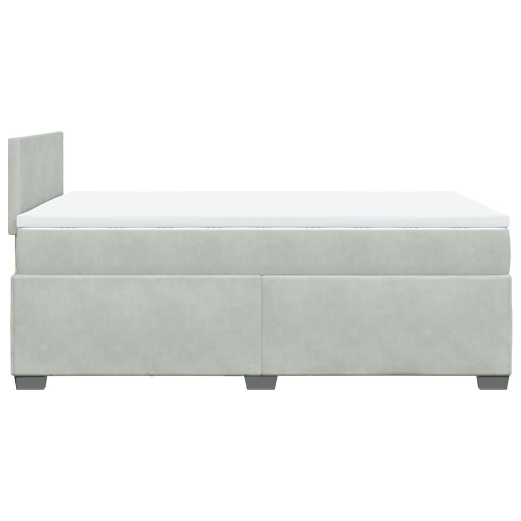 Cama boxspring com colchão 120x190 cm veludo cinzento-claro