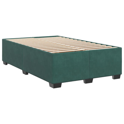 Cama boxspring com colchão 120x190 cm veludo verde-escuro